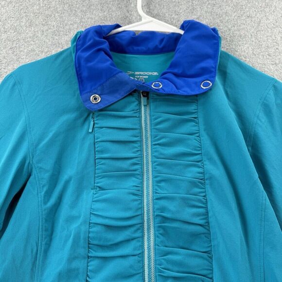 BROOKS Equilibrium Top Women’s Medium Vented Long Sleeve Running 1/2 Zip Blue - Picture 2 of 14